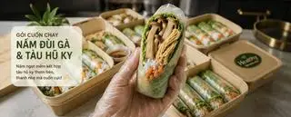 Hình ảnh Gỏi cuốn nấm đùi gà & tàu hũ ky