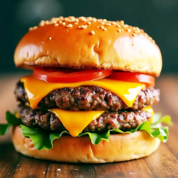 Hình ảnh Hamburger 2 nhân bò
