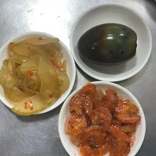 Hình ảnh Hộp cháo trứng bắc thảo - tôm rang - dưa mắm