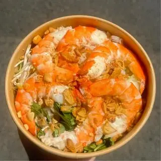 Hình ảnh Bún nước tương tôm +ly trà đá 