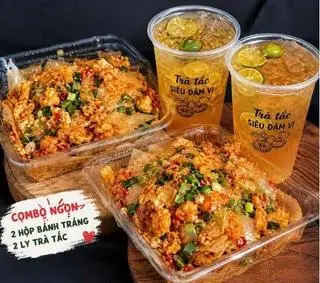 Hình ảnh Combo 1 (2 bánh tráng sate tỏi + 2 ly trà tắc)