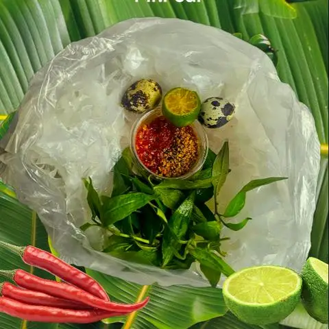 Hình ảnh Bánh Tráng Chấm + 4 Quả Trứng Cút