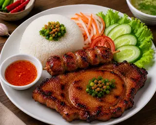 Hình ảnh Cơm Sườn- Nem Nướng