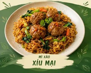 Hình ảnh mì xào xíu mại 