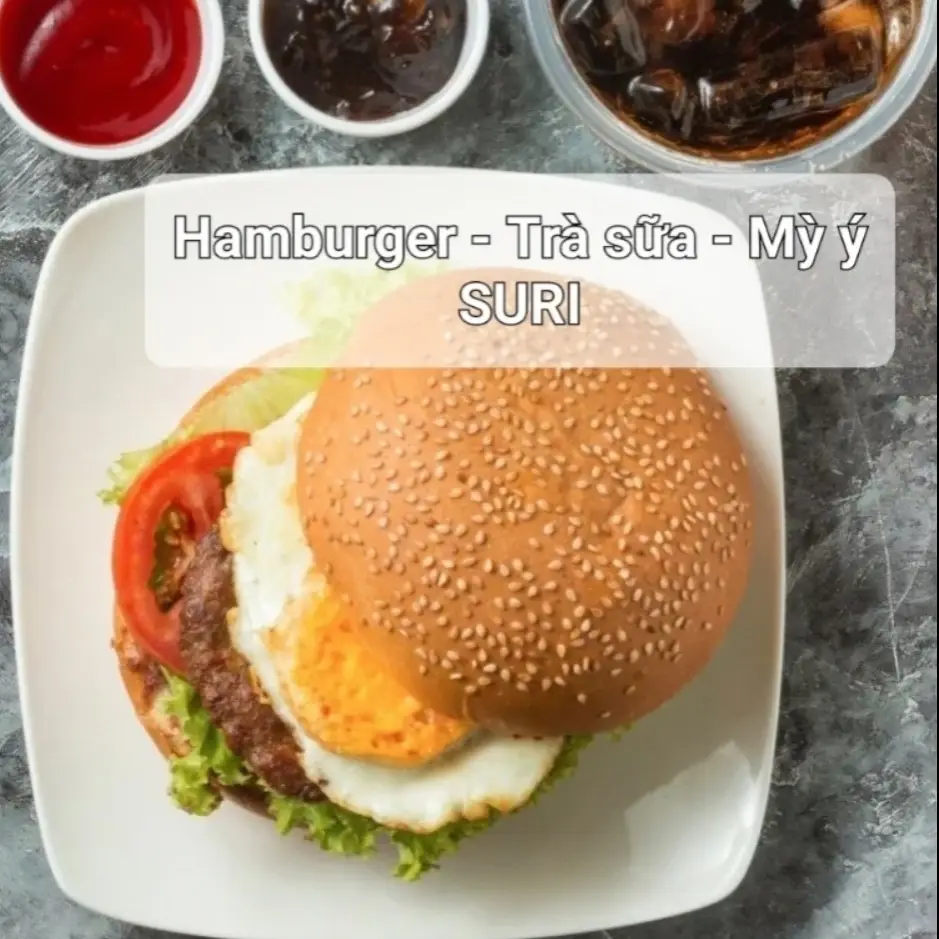 Hình ảnh Combo Hamburger Bò + Hồng Trà 