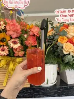 Hình ảnh trà dâu tây tươi 