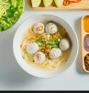 Hình ảnh bún mọc không chả + sâm bí đao