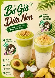 Hình ảnh Sữa dừa bơ già dừa non