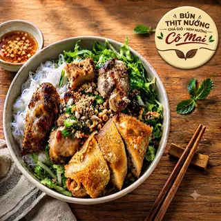 Hình ảnh (Đặc Biệt)Bún thịt nướng - chả giò - nem nướng 