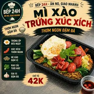 Hình ảnh Mì xào xúc xích trứng