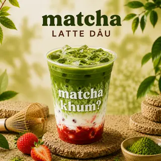 Hình ảnh Matcha latte dâu