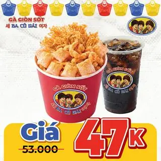 Hình ảnh 1 Gà Sợi Bánh Gạo Nấm Kim Châm + 1 Giải Khát
