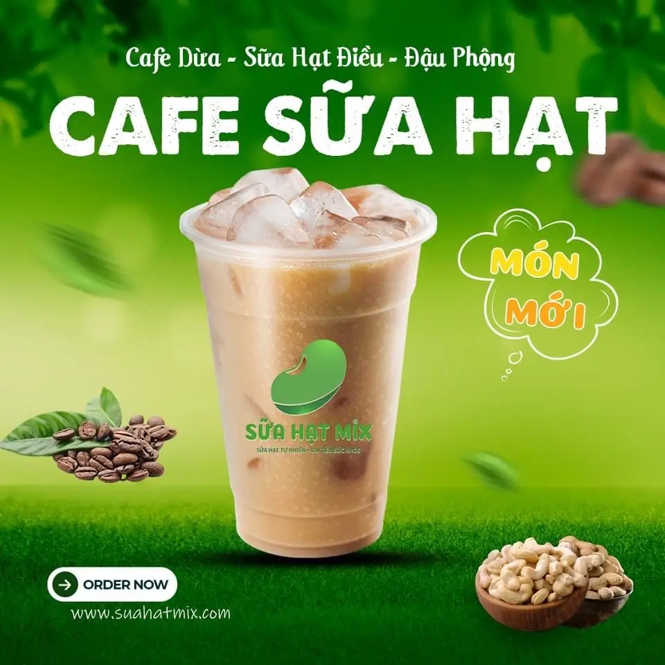 Hình ảnh Cafe Dừa mix Sữa Hạt