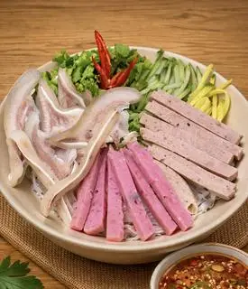 Hình ảnh Bún nước tương tai heo - chả lụa- nem chua
