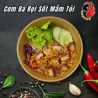 Hình ảnh Cơm Ba Rọi Da Giòn Sốt Mắm Tỏi