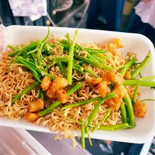 Hình ảnh Mì Xào Rau Muống Top Mỡ