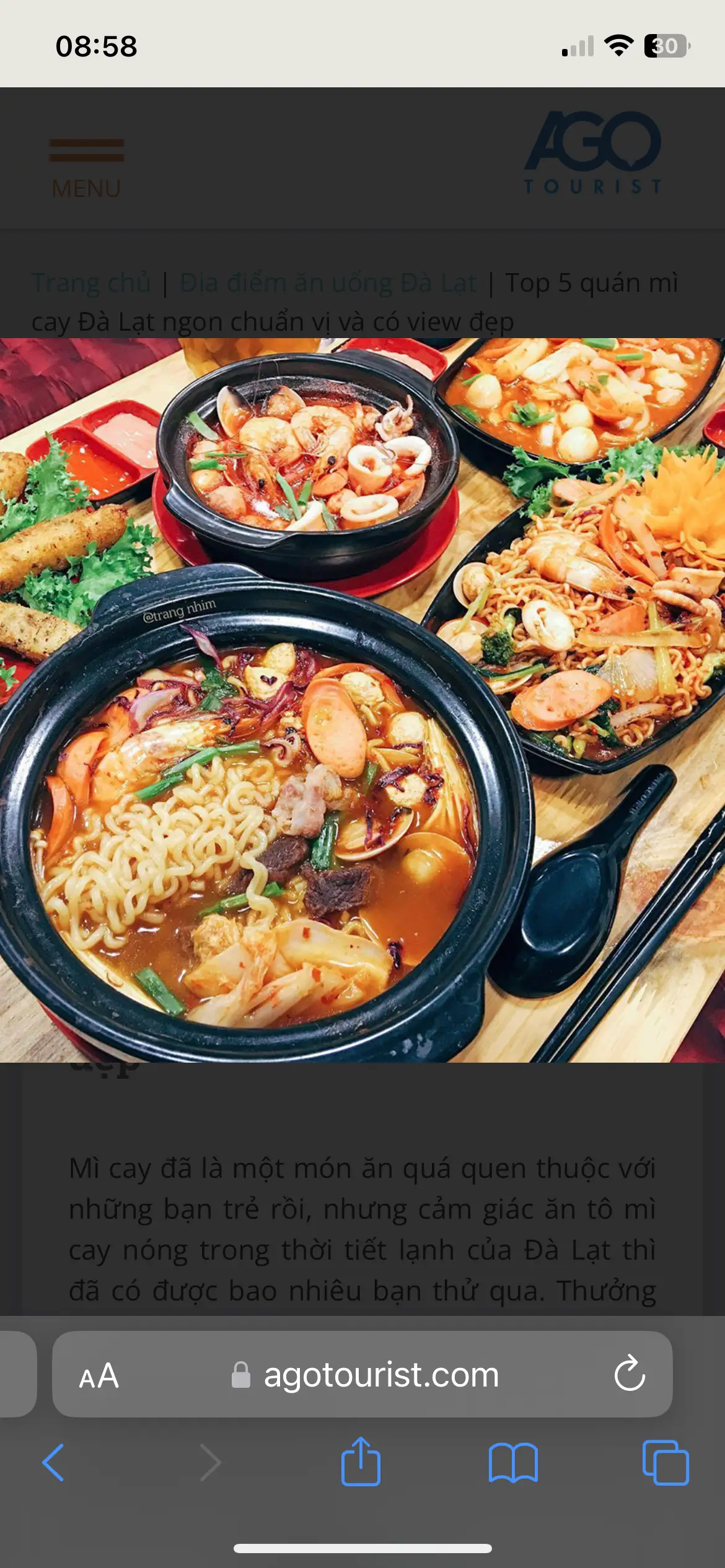 Hình ảnh Mỳ cay hải  sản mực tôm