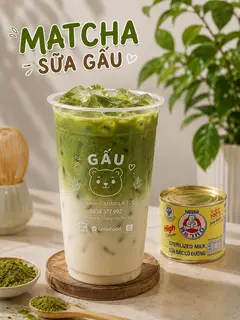 Hình ảnh Matcha sữa gấu - size L