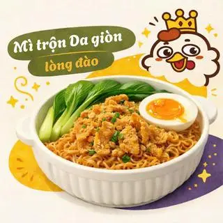 Hình ảnh Mì trộn Da gà giòn + lòng đào