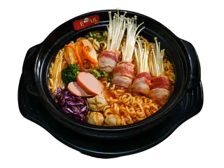 Hình ảnh mì kim chi bò Mỹ nấm 