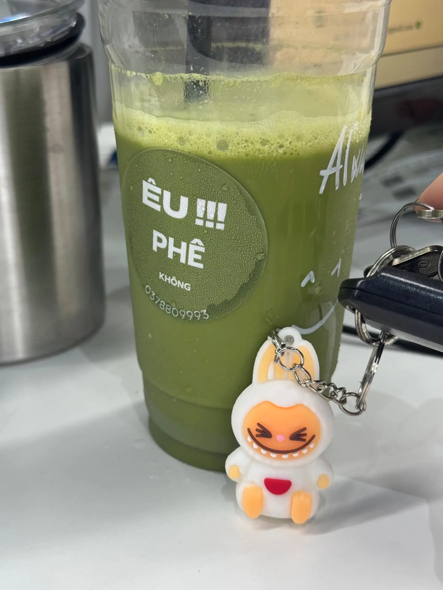 Hình ảnh Matcha latte sữa gấu