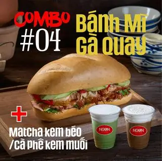 Hình ảnh Bánh mì gà quay + Coffee kem muối hoặc Matcha kem béo 