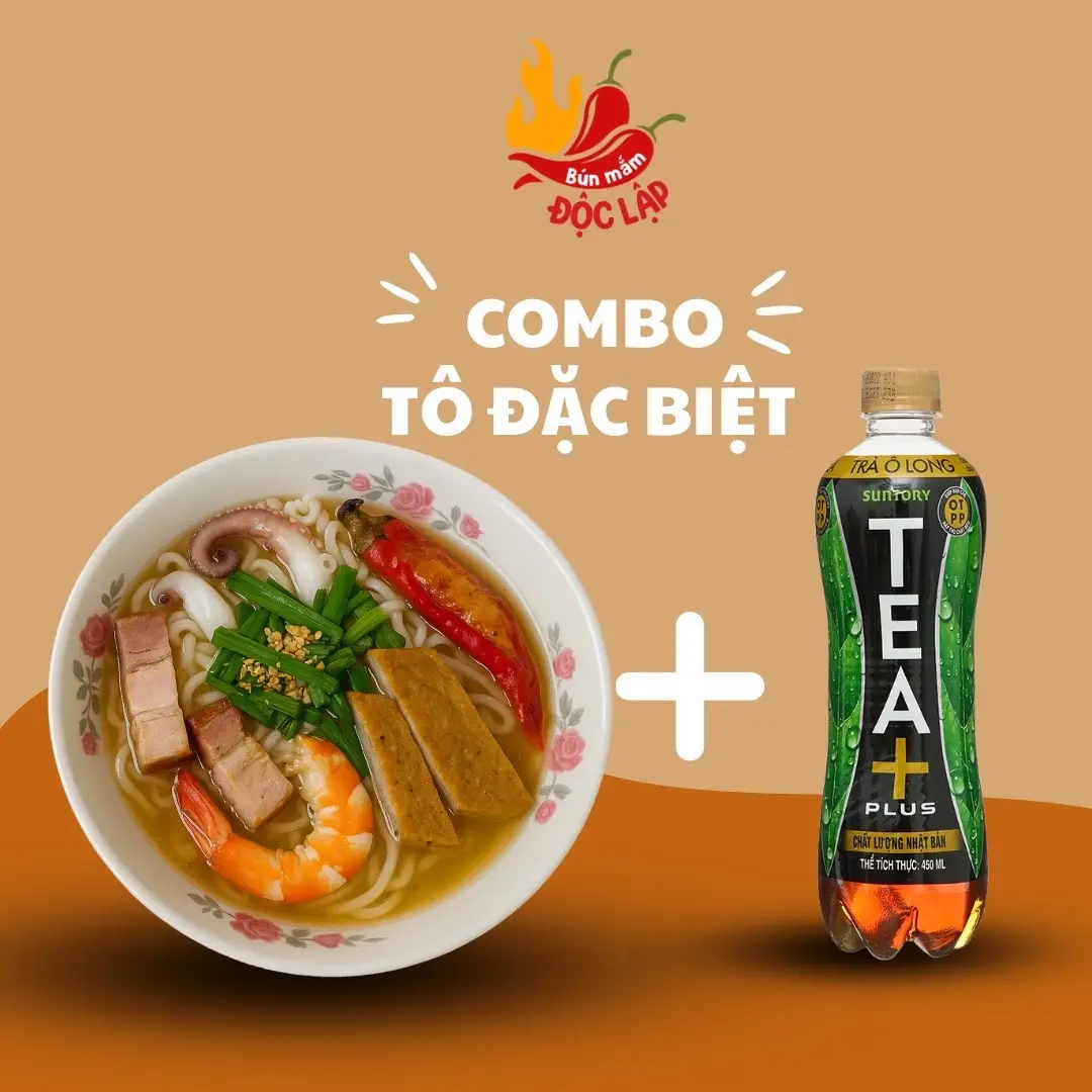 Hình ảnh Combo tô đặc biệt (có hộp) - Trà olong (kèm ly đá)