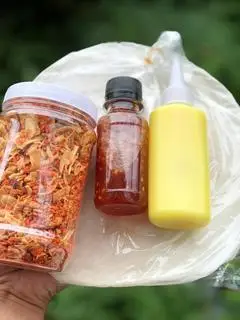 Hình ảnh Combo bánh tráng cuốn tôm hành phi kèm sốt tắc