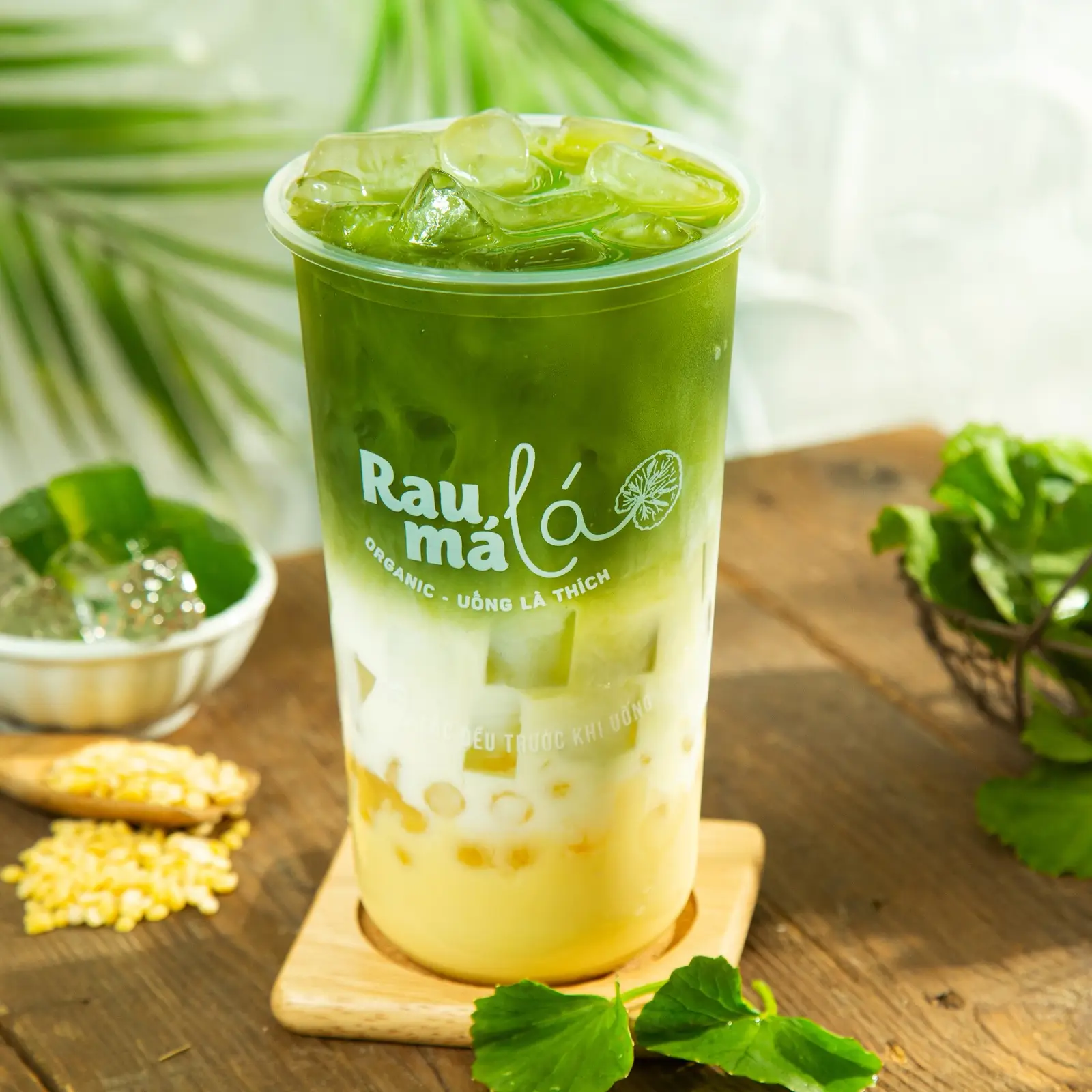 Hình ảnh Rau Má Đậu Xanh Sữa Dừa Tươi