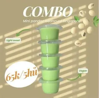 Hình ảnh Silky Pandan Tofu/ Set Tàu Hũ Lá Dứa (5pcs)