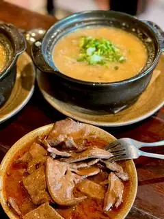 Hình ảnh cháo đầy đủ(sườn,gan,thịt ,ngô)