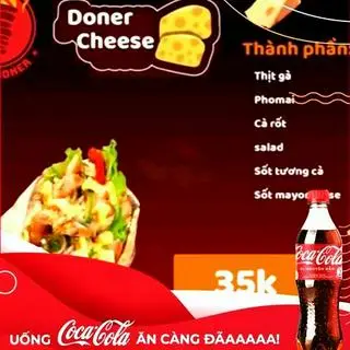 Hình ảnh Doner cheese - kèm coca