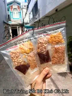 Hình ảnh BÁNH TRÁNG SỐT BÒ KHÔ GÀ 