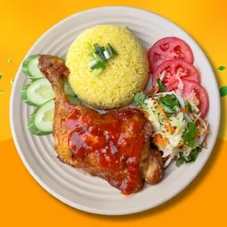 Hình ảnh combo đặc biệt : 3 cơm gà sốt BBQ + tặng 1 coca