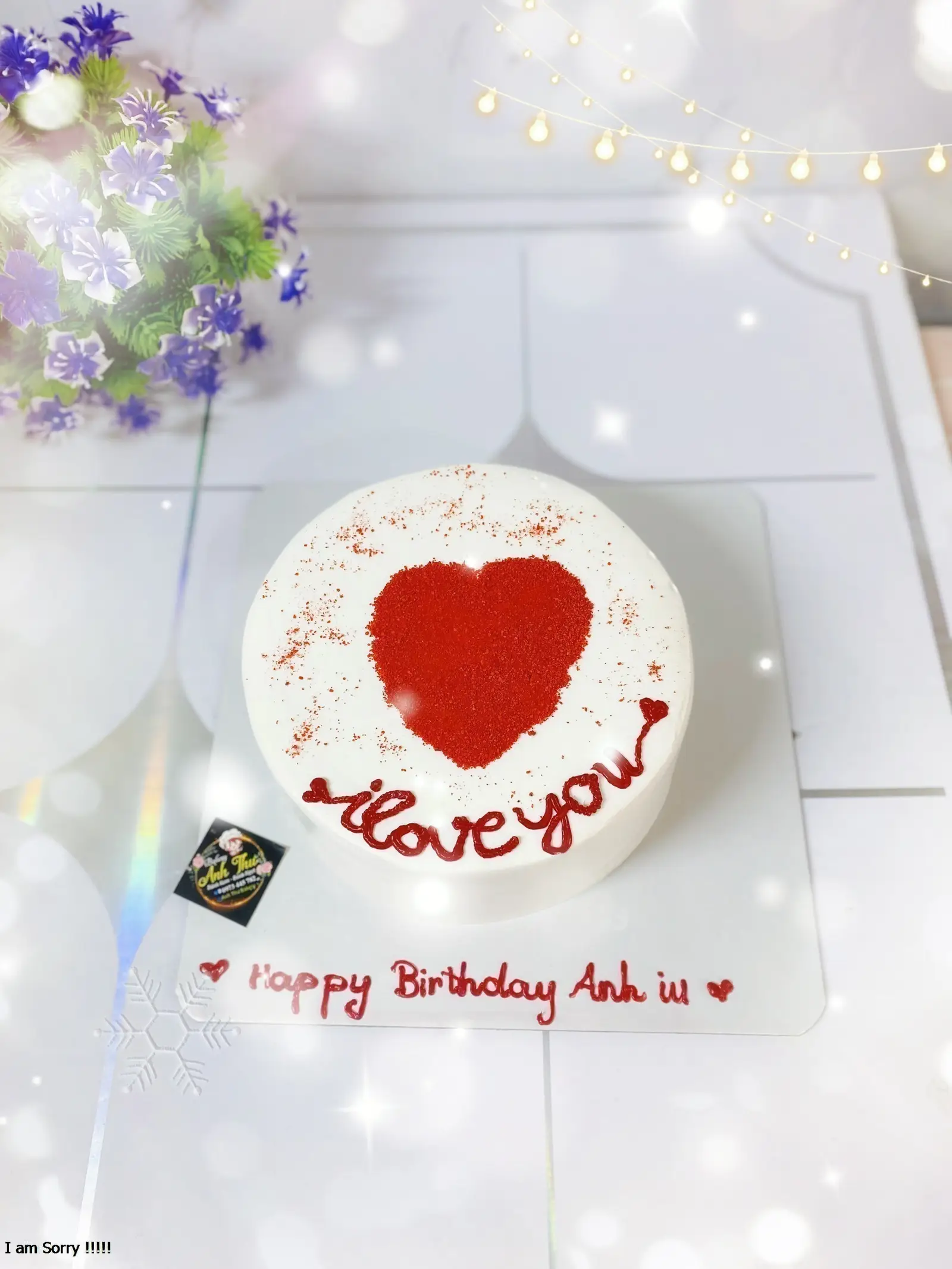 Hình ảnh bánh kem trái tim iloveyou