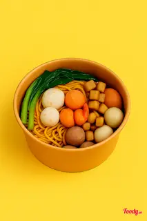 Hình ảnh Mì Indomie trộn tóp mỡ cá viên