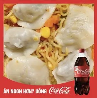 Hình ảnh Mì trộn sủi cảo nhiều mì - Cocacola