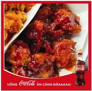 Hình ảnh Gà popcorn sốt bbq + coca