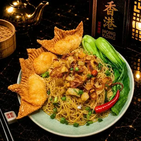 Hình ảnh Mì khô 3 vắt Sủi cảo chiên