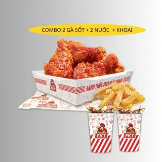 Hình ảnh combo 2 gà sốt + 2 Nước +khoai