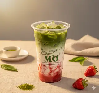 Hình ảnh Matcha latte dâu