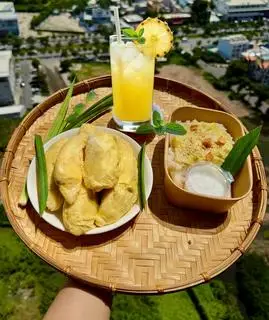 Hình ảnh Combo "béo mà không gắt" ( xôi sầu riêng size 350g, nước ép thơm )