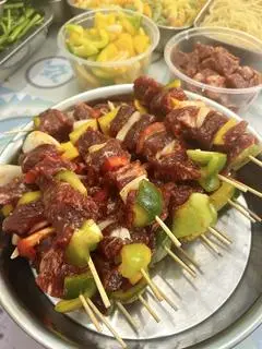 Hình ảnh Bò xiên nướng rau củ