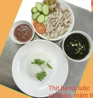 Hình ảnh Cơm ba rọi luộc - cà pháo mắm tôm