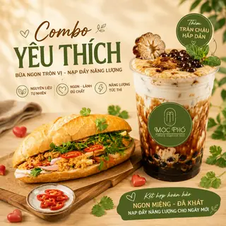 Hình ảnh 1 bánh mì full topping - 1 trà sữa
