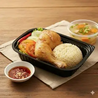 Hình ảnh Cơm Gà Đùi Góc Tư + Canh