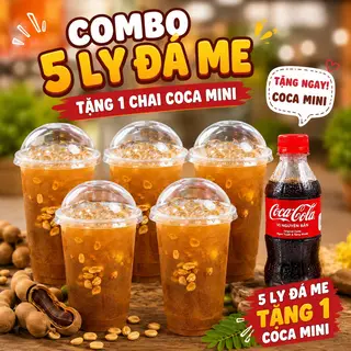 Hình ảnh Combo 5 ly Đá Me Thơm Rim đậu phộng tặng coca mini 