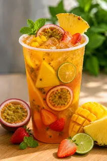 Hình ảnh trà trái cây nhiệt đới