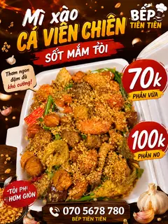 Hình ảnh  Mì xào cá viên chiên Sốt mắm tỏi