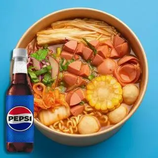 Hình ảnh [COMBO] 2 Mỳ cay Xúc xích 8 VIÊN + 2 PEPSI/7UP